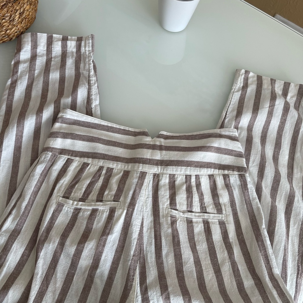 Anthropologie Beige and White Striped Pants - Picture 7 of 13